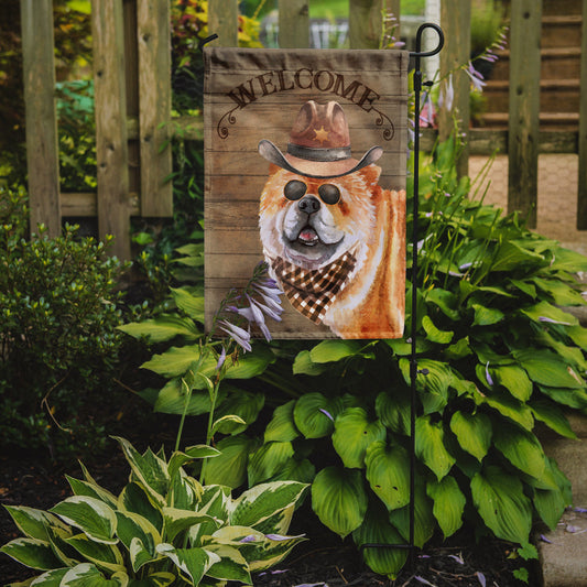 Chow Chow #2 Cowboy Dog Welcome Garden Flag – Western-Style Dog with Hat & Sunglasses CK6308GF