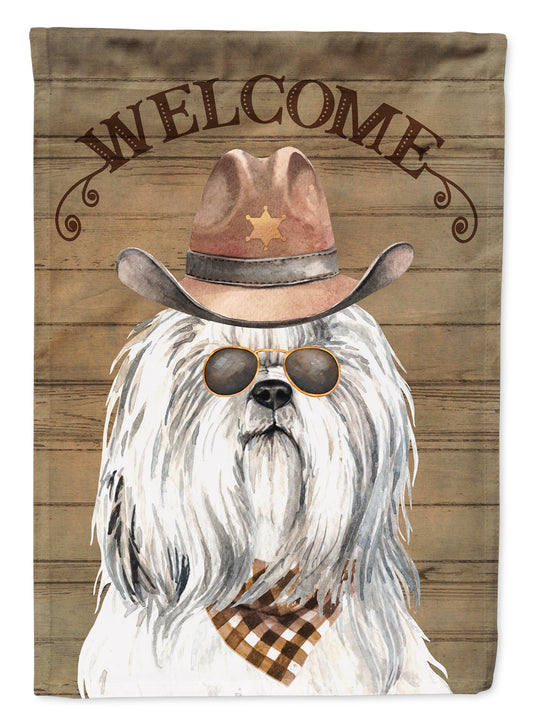 Shih Tzu Cowboy Dog Welcome Garden Flag – Western-Style Dog with Hat & Sunglasses CK6326GF