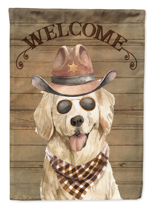 Golden Retriever #2 Cowboy Dog Welcome Garden Flag – Western-Style Dog with Hat & Sunglasses CK6333GF