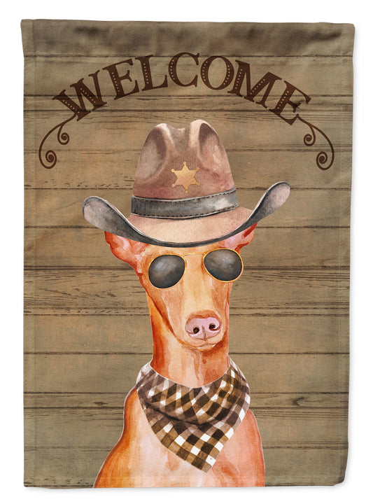 Pharaoh Dog Cowboy Dog Welcome Garden Flag – Western-Style Dog with Hat & Sunglasses CK6347GF