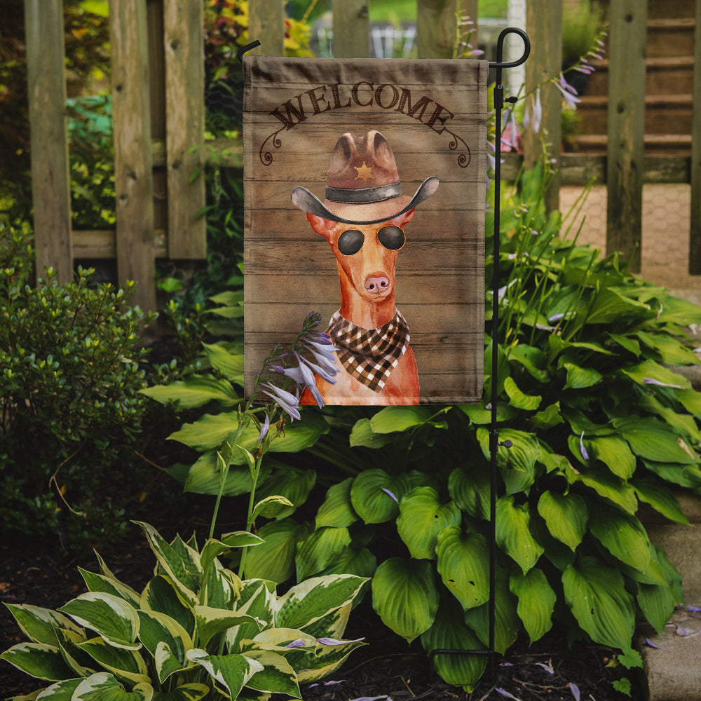 Pharaoh Dog Cowboy Dog Welcome Garden Flag – Western-Style Dog with Hat & Sunglasses CK6347GF