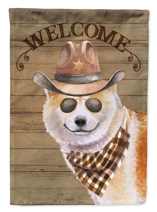 Shiba Inu Cowboy Dog Welcome Garden Flag – Western-Style Dog with Hat & Sunglasses CK6361GF