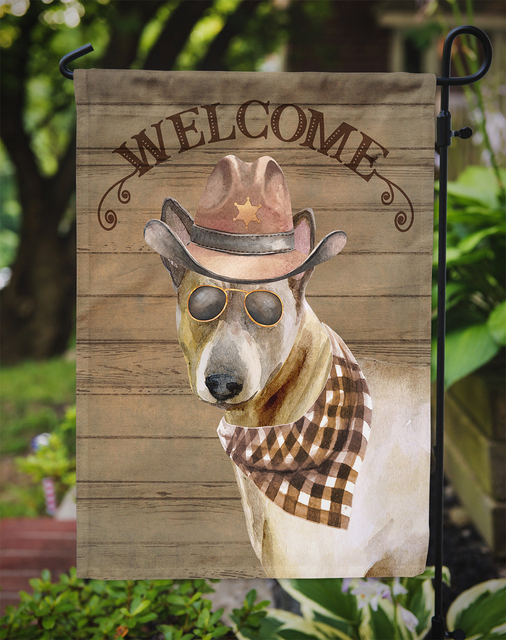 Thai Ridgeback Cowboy Dog Welcome Garden Flag – Western-Style Dog with Hat & Sunglasses CK6368GF