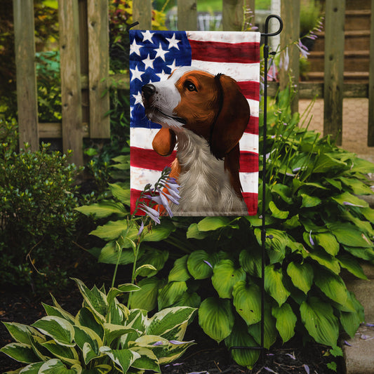 American English Coonhound American Flag Garden Flag - Outdoor Decorative Yard Flag CK6397GF