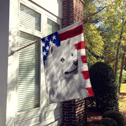 American Eskimo Dog American Flag Flag Canvas House Size CK6398CHF