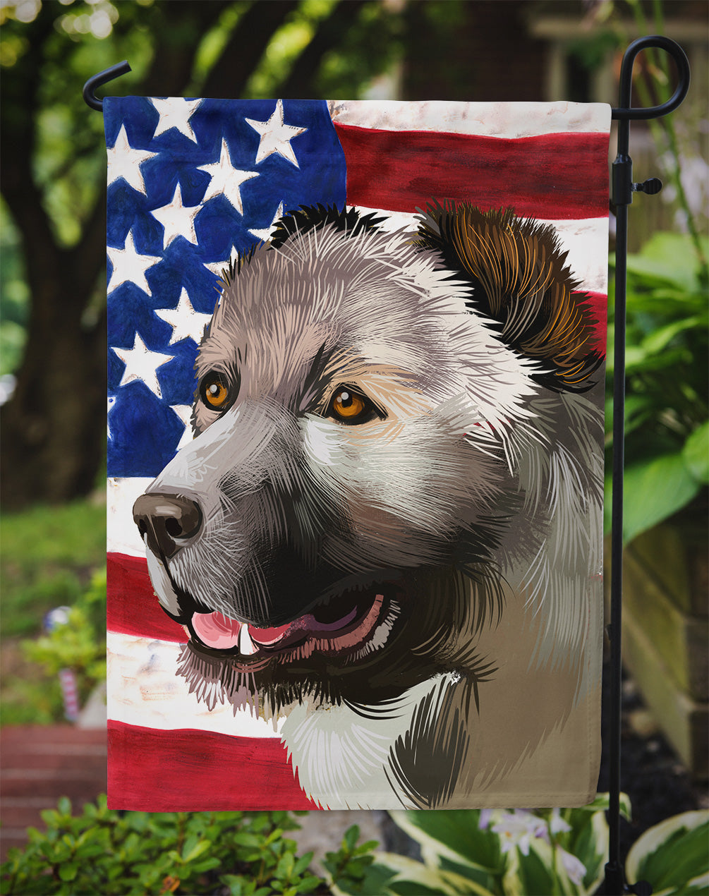 Armenian Gamper Dog American Flag Garden Flag - Outdoor Decorative Yard Flag CK6408GF