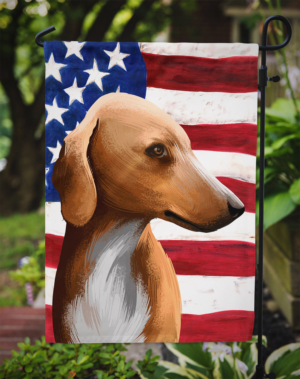 Azawakh Hound American Flag Garden Flag - Outdoor Decorative Yard Flag CK6416GF