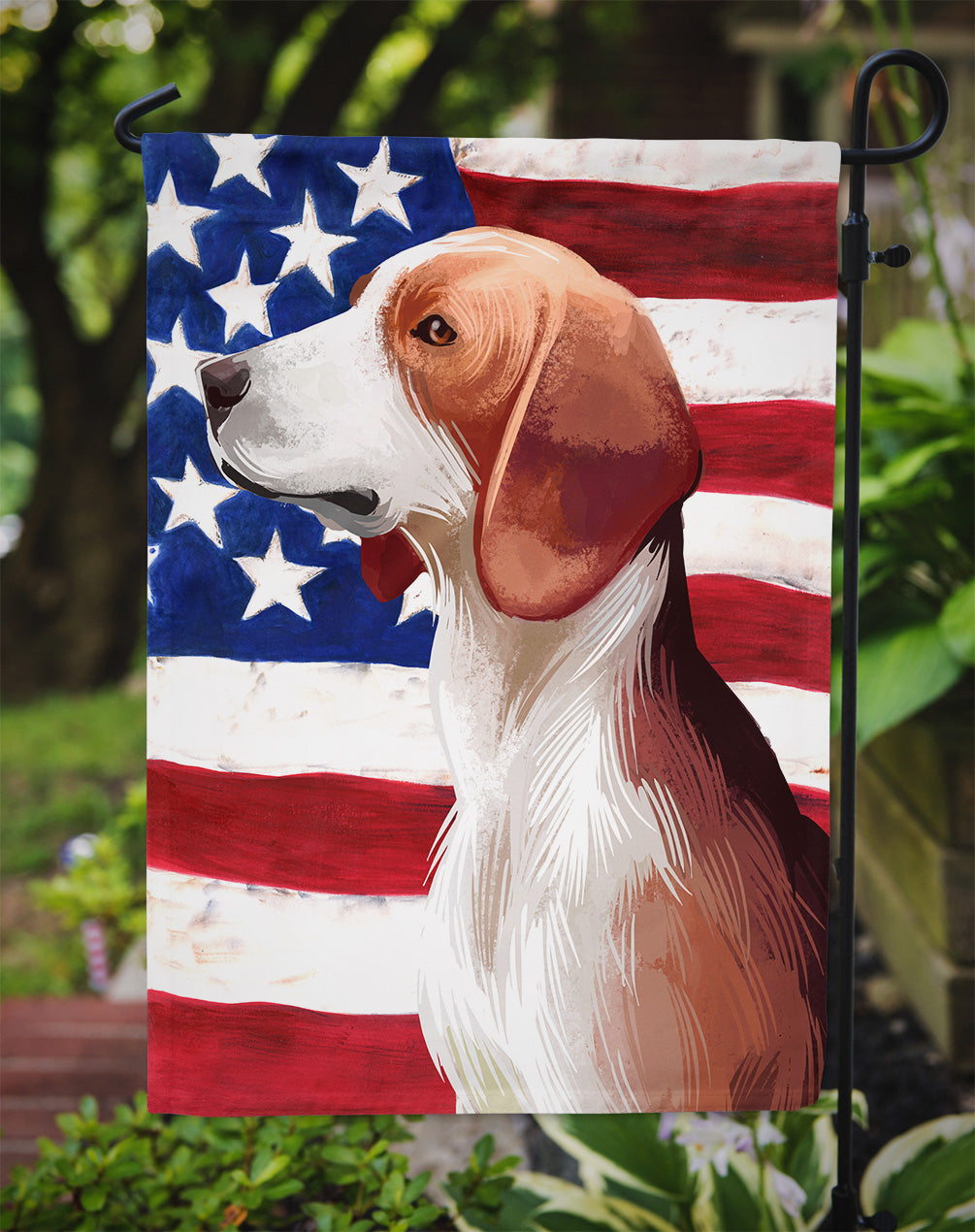 Deutsche Bracke Dog American Flag Garden Flag - Outdoor Decorative Yard Flag CK6503GF