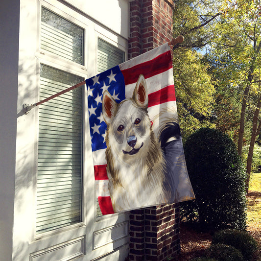 Swedish Vallhund Dog American Flag Flag Canvas House Size CK6731CHF