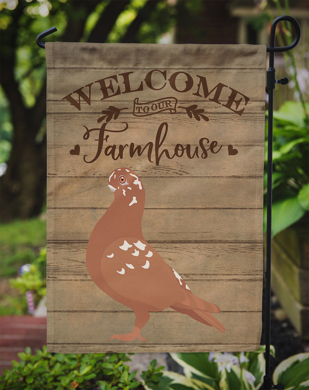 African Owl Pigeon Welcome Garden Flag – Decorative Outdoor Yard Flag CK6897GF