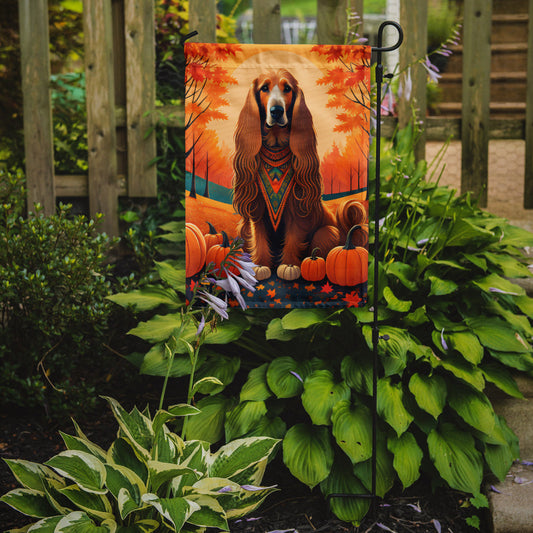 Afghan Hound Fall Garden Flag – Dog Surrounded by Pumpkins & Autumn Leaves