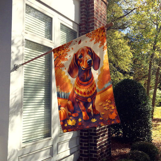 Dachshund Fall House Flag