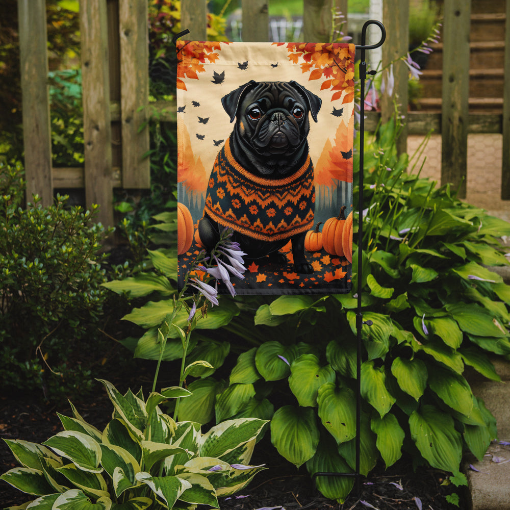 Black Pug Fall Garden Flag – Outdoor Decorative Garden Flag