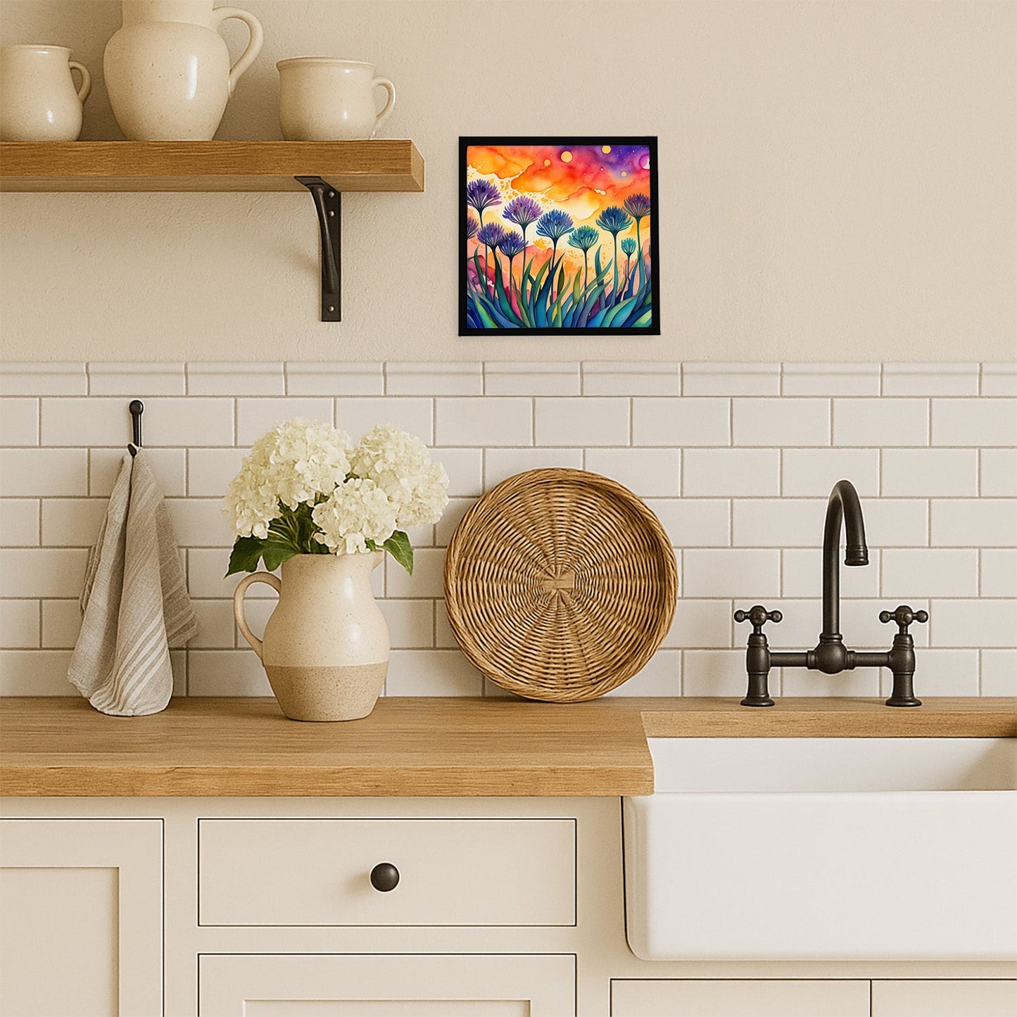 Agapanthus in Color Framed Metal Print