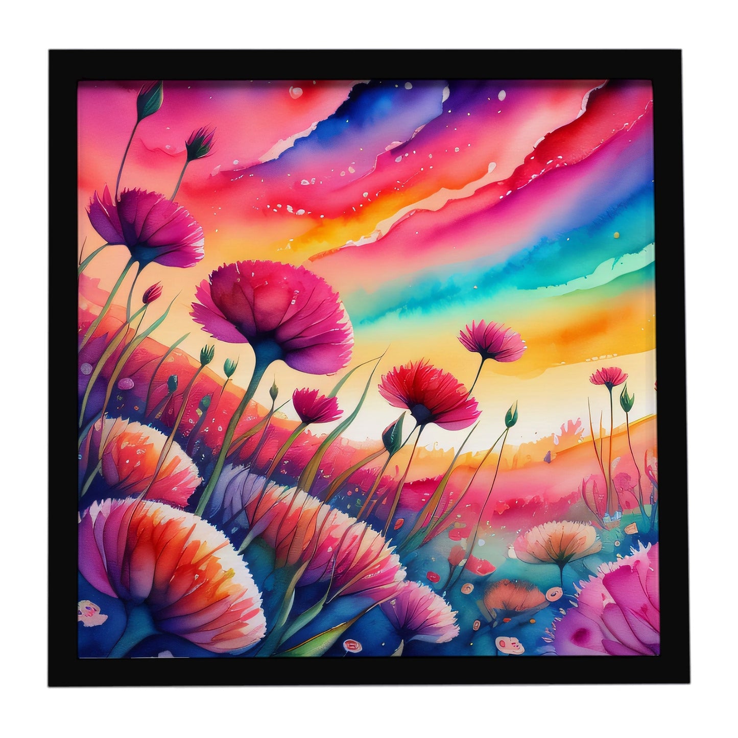 Dianthus in Color Framed Metal Print