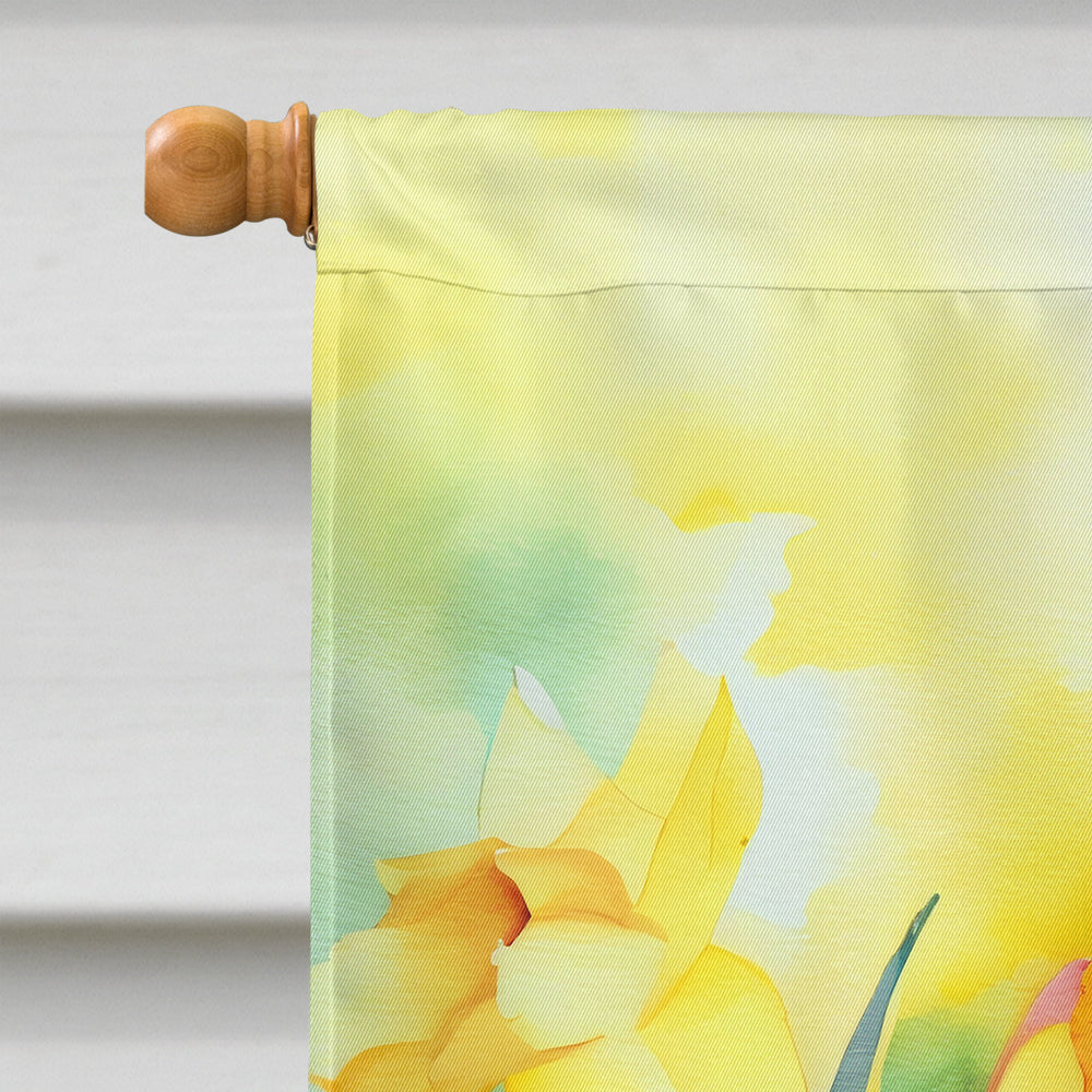 Daffodils in Watercolor House Flag