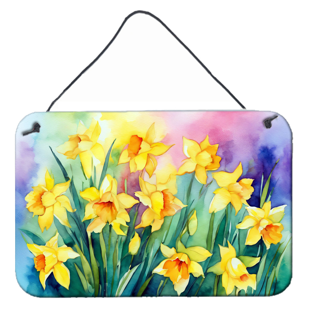 Daffodils in Watercolor Wall or Door Hanging Prints