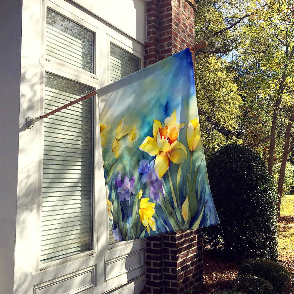 Daffodils in Watercolor House Flag