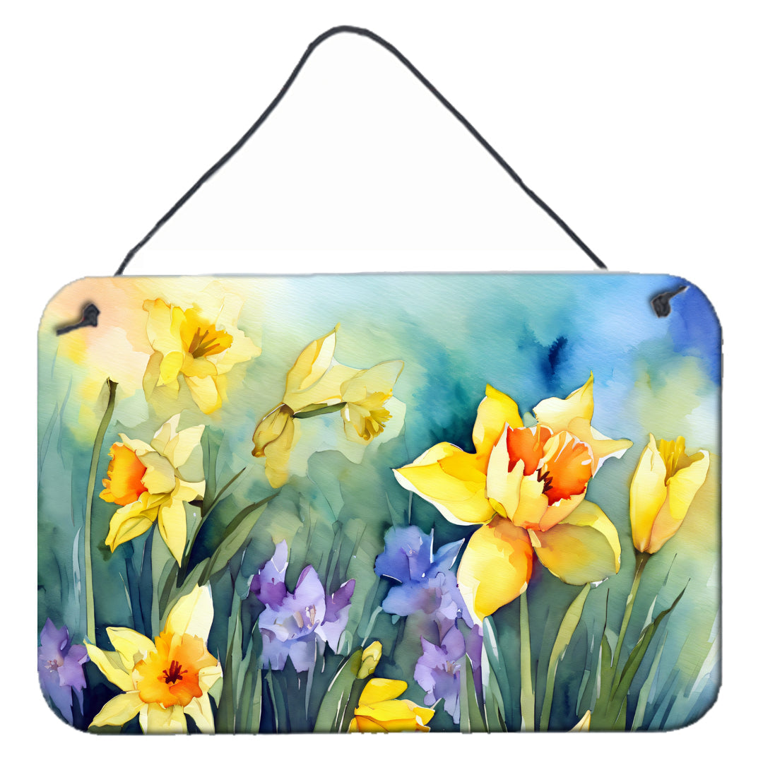 Daffodils in Watercolor Wall or Door Hanging Prints