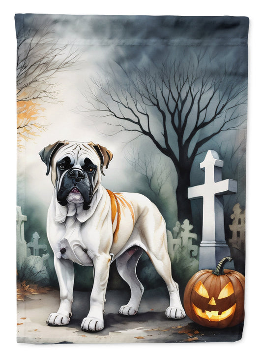 Boxer Spooky Halloween Garden Flag – Dog in Cemetery Scene