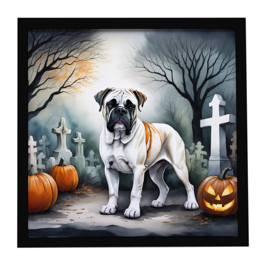Boxer Spooky Halloween Framed Metal Print