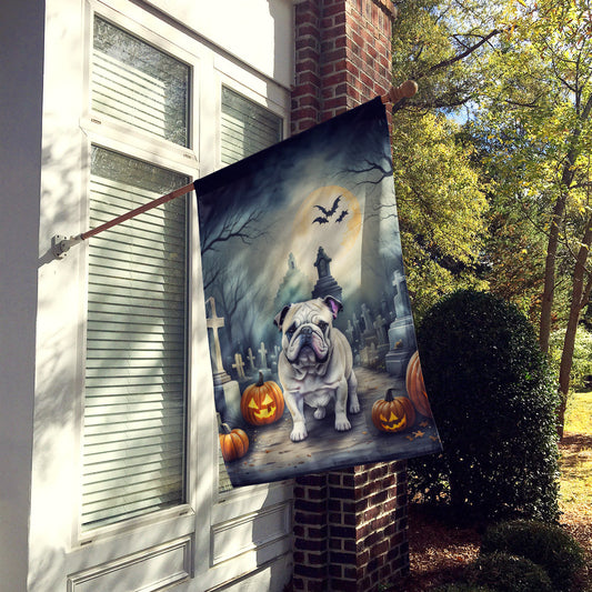 English Bulldog Spooky Halloween House Flag