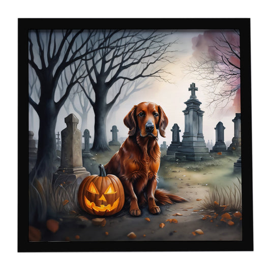Irish Setter Spooky Halloween Framed Metal Print