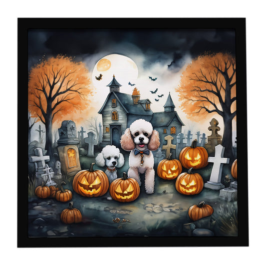 Poodle Spooky Halloween Framed Metal Print
