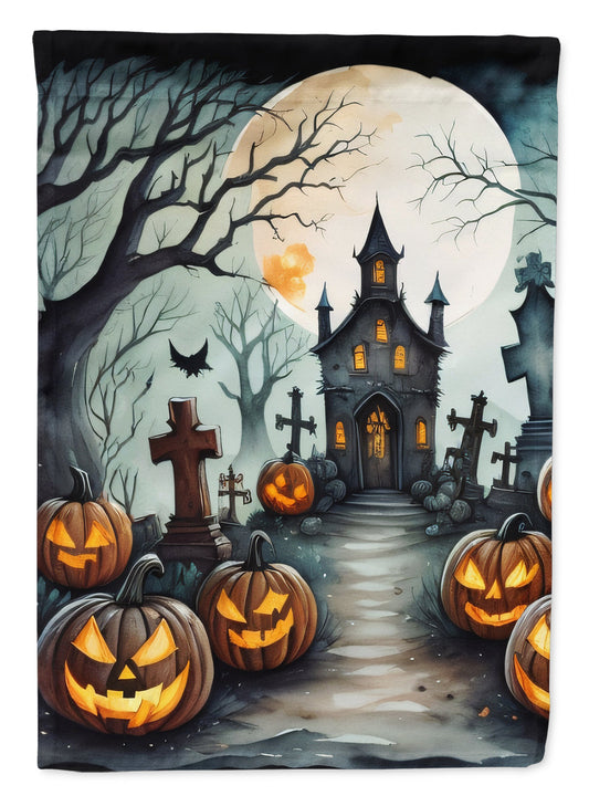 Graveyard Spooky Halloween Garden Flag – Outdoor Decorative Yard Flag