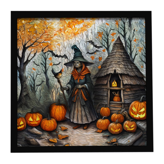 Slavic Witch Spooky Halloween Framed Metal Print