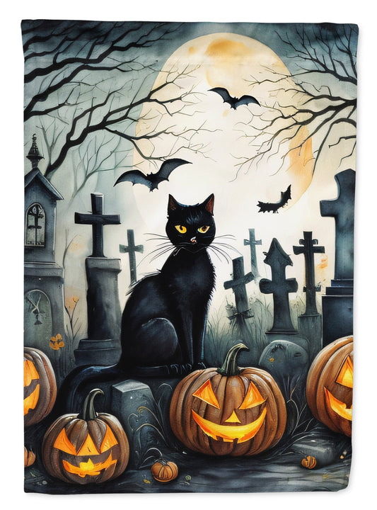 Black Cat Spooky Halloween Garden Flag – Outdoor Decorative Yard Flag