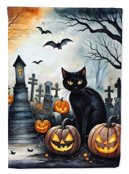 Black Cat Spooky Halloween Garden Flag – Outdoor Decorative Yard Flag