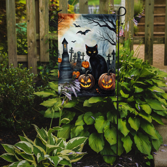 Black Cat Spooky Halloween Garden Flag – Outdoor Decorative Yard Flag