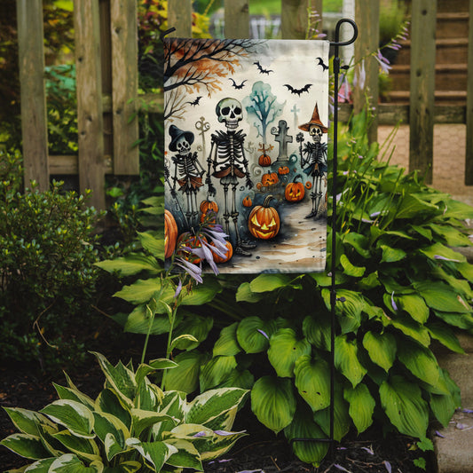 Calacas Skeletons Spooky Halloween Garden Flag – Outdoor Decorative Yard Flag