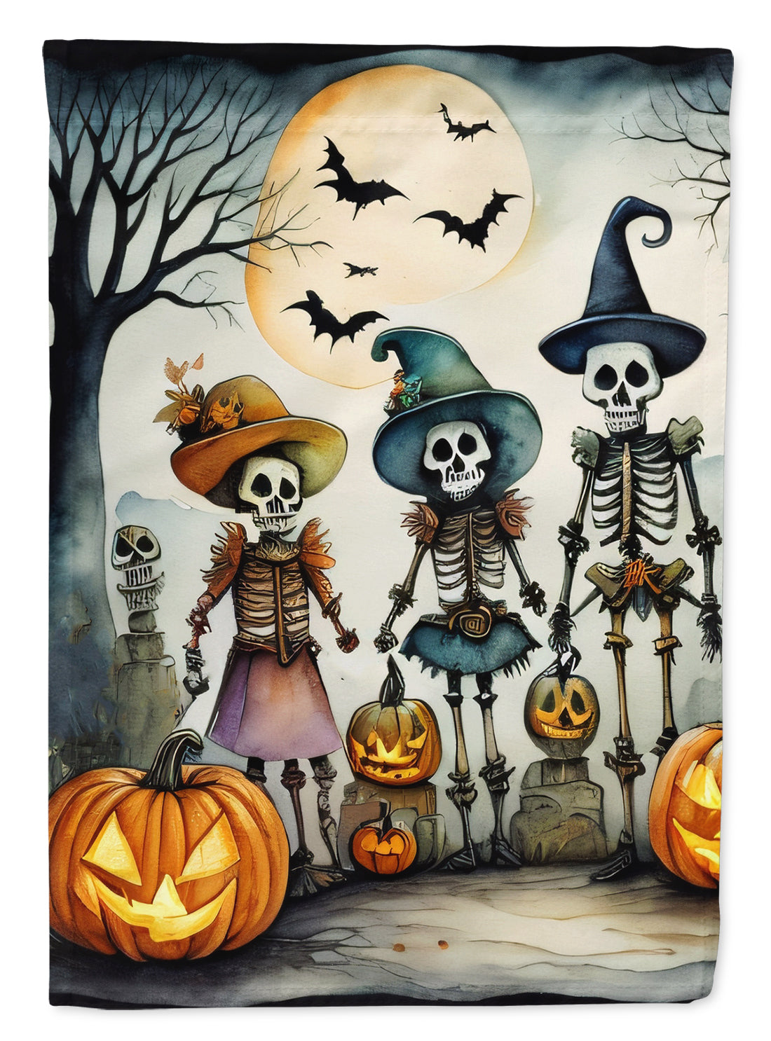 Calacas Skeletons Spooky Halloween Garden Flag – Outdoor Decorative Yard Flag