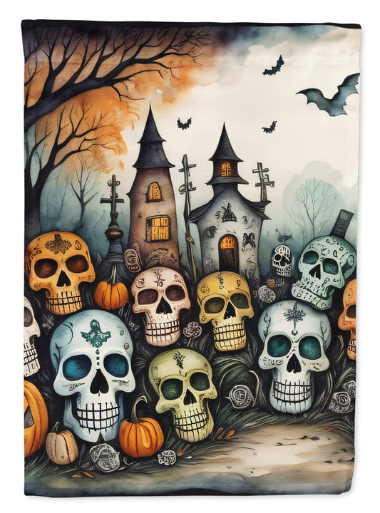 Calaveras Sugar Skulls Spooky Halloween Garden Flag – Outdoor Decorative Yard Flag