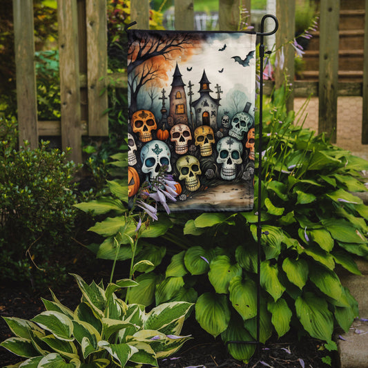 Calaveras Sugar Skulls Spooky Halloween Garden Flag – Outdoor Decorative Yard Flag