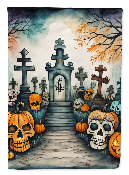Calaveras Sugar Skulls Spooky Halloween Garden Flag – Outdoor Decorative Yard Flag