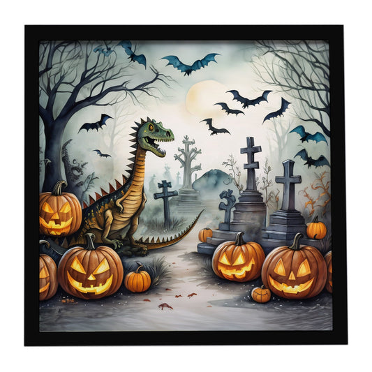 Dinosaurs Spooky Halloween Framed Metal Print