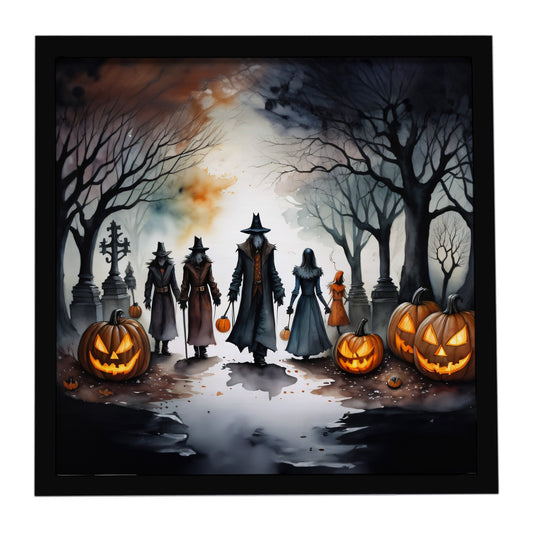 Vampires Spooky Halloween Framed Metal Print