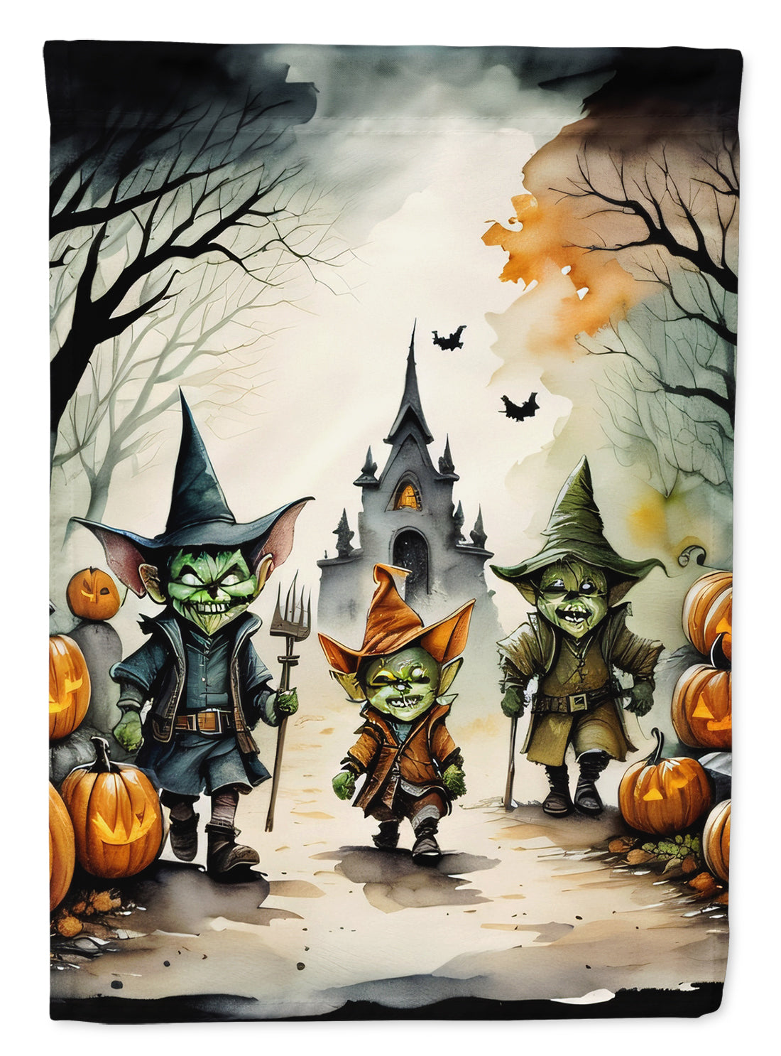Goblins Spooky Halloween House Flag