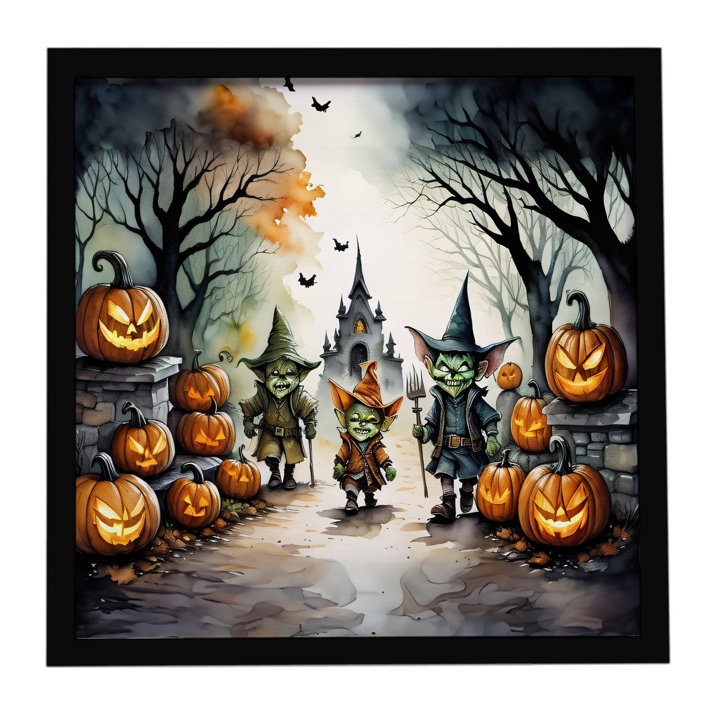 Goblins Spooky Halloween Framed Metal Print
