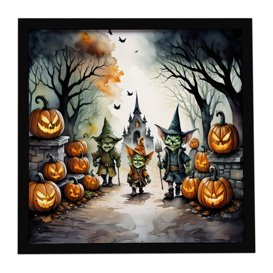 Goblins Spooky Halloween Framed Metal Print