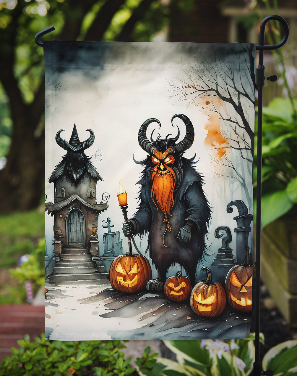 Krampus The  Demon Spooky Halloween Garden Flag – Outdoor Decorative Yard Flag