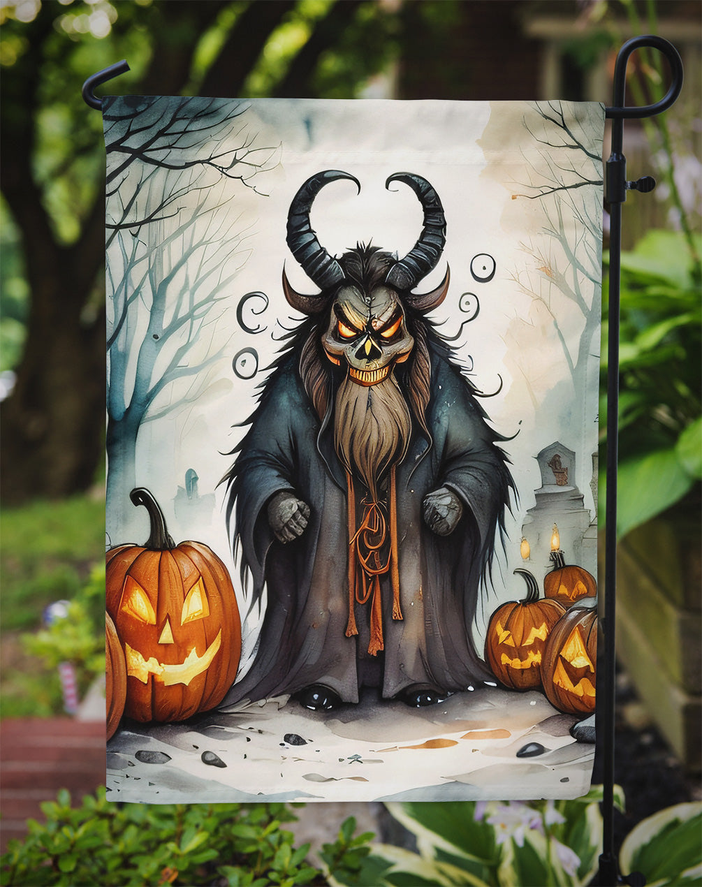 Krampus The  Demon Spooky Halloween Garden Flag – Outdoor Decorative Yard Flag