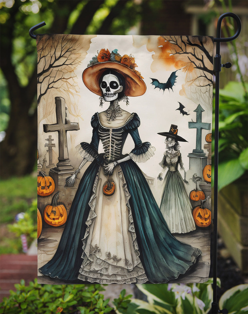 La Catrina Skeleton Spooky Halloween Garden Flag – Outdoor Decorative Yard Flag