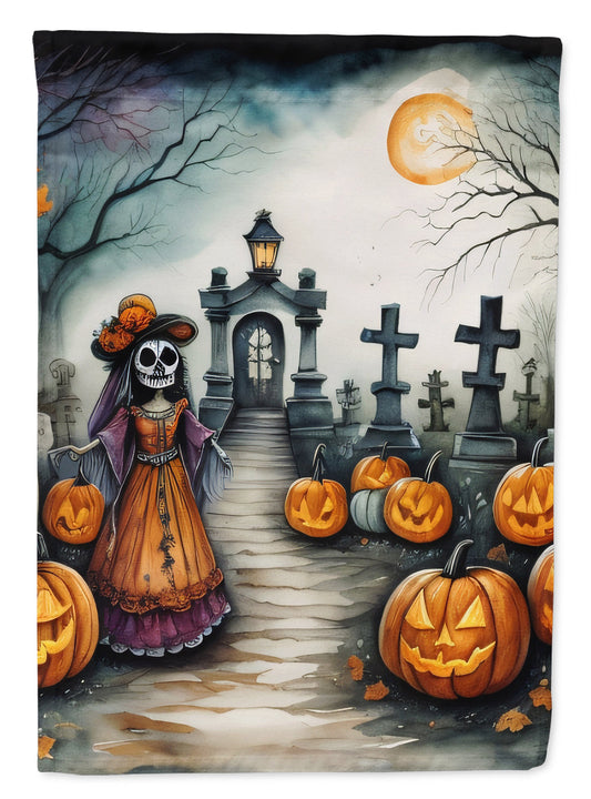 La Catrina Skeleton Spooky Halloween House Flag