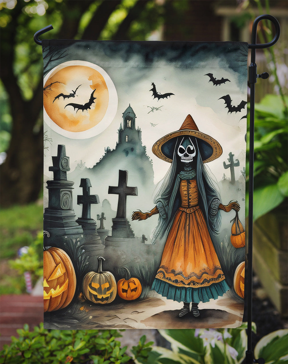 La Llorona Skeleton Spooky Halloween Garden Flag – Outdoor Decorative Yard Flag