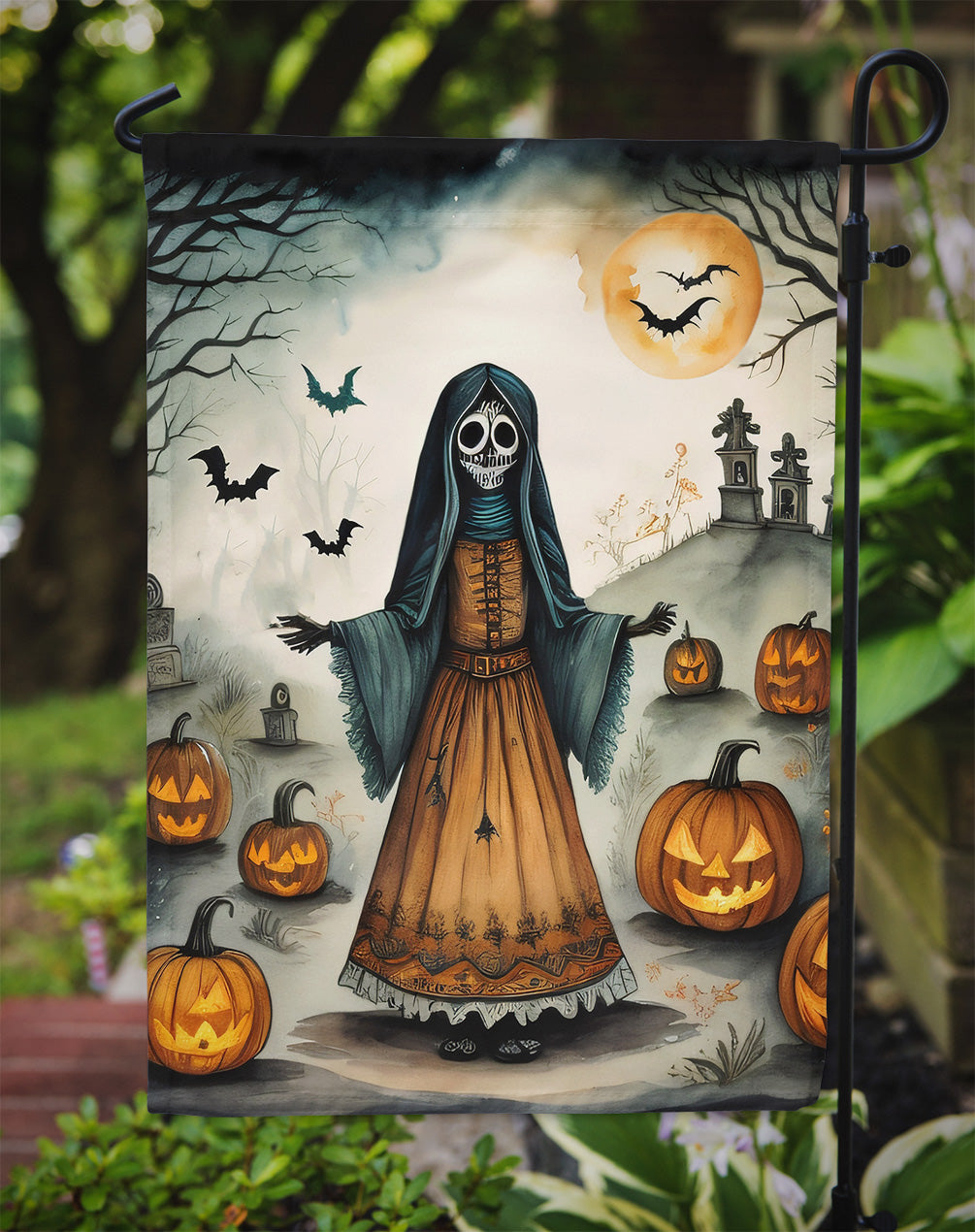 La Llorona Skeleton Spooky Halloween Garden Flag – Outdoor Decorative Yard Flag