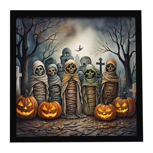 Mummies Spooky Halloween Framed Metal Print